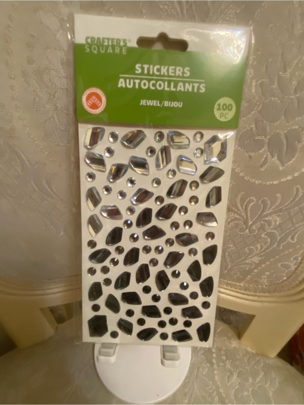 Crafter's Square Silver Jewel Sticker Accents - 100 Pc